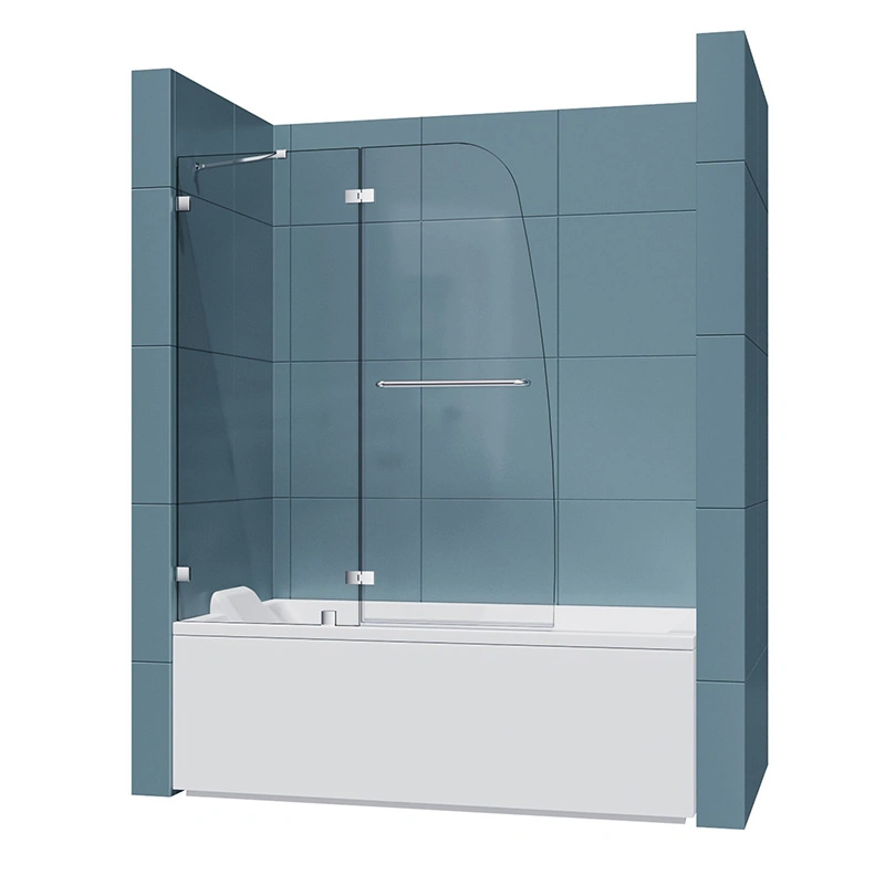 Bathroom Bathtub Bath Screen Frameless Hinged Glass Panel Shower Door Shower Screen