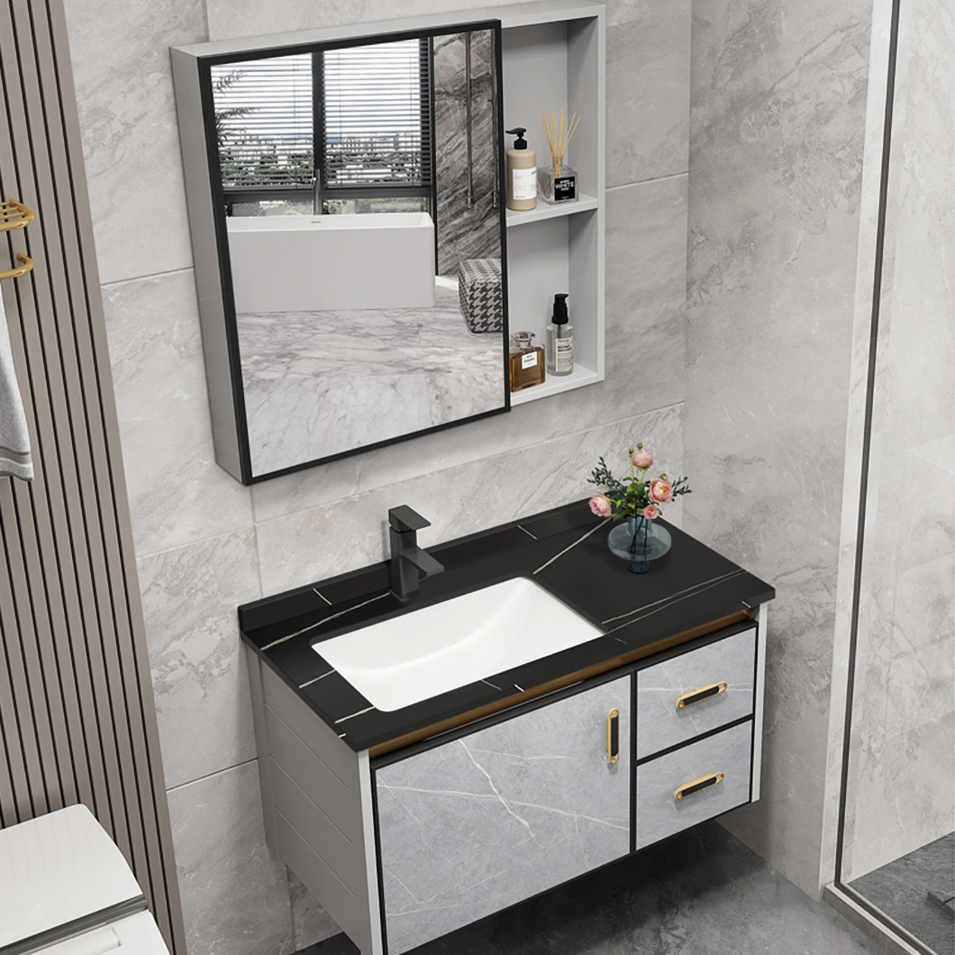 Modern Corner Waterproof Storage Cabinet Solid Wood Vanity Bathroom Mini Small Bathroom Cabinet