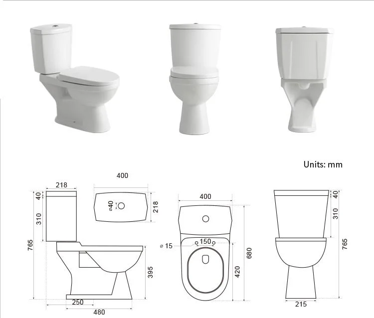 White Ceramic Two Piece Water Closet